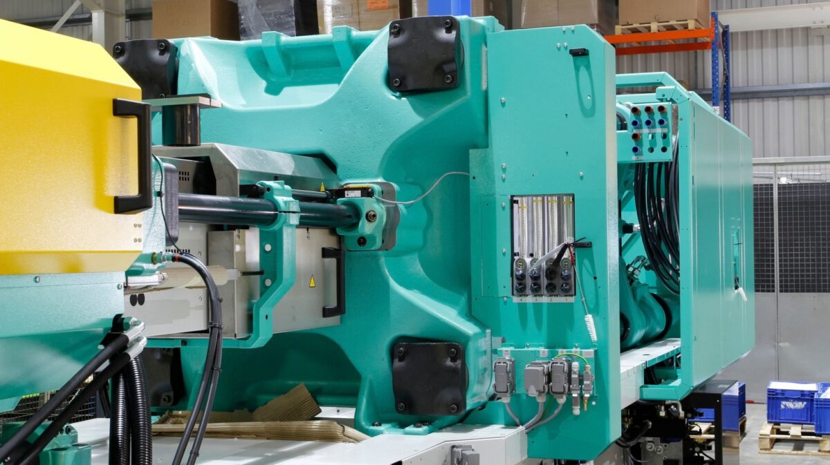 Industrial machinery and manufacturing equipment in a production facility